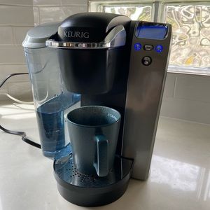 Keurjg Coffee Maker - Black and Silver